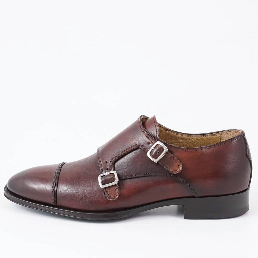 NEW PASTORI men's remus monk strap dress shoe in brown